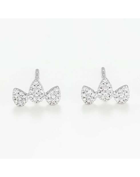 Boucles d'oreilles Pétraié Diamants 0.12 ct or blanc