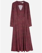 Robe Ilima imprimé bordeaux