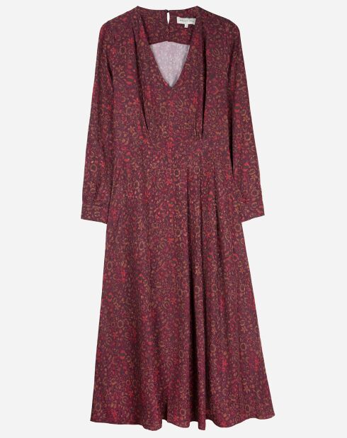 Robe Ilima imprimé bordeaux