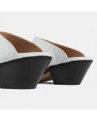 Mules de piel blanca Before You Go, tacón de 5 cm