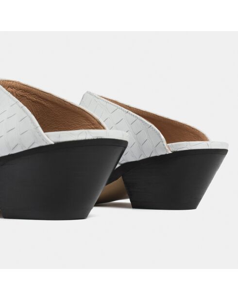Before You Go witte leren muiltjes met hak van 5 cm