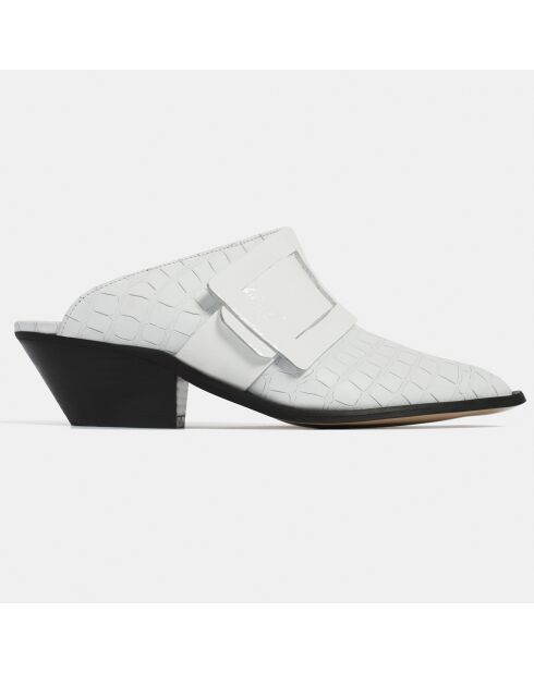 Before You Go witte leren muiltjes met hak van 5 cm