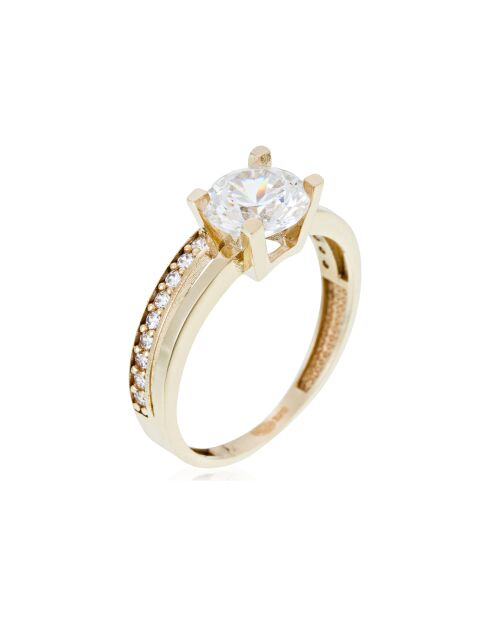 Majestätischer Zirkonia-Gelbgoldring