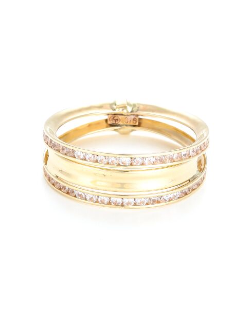 Anillo de oro amarillo Blanca Zirconia