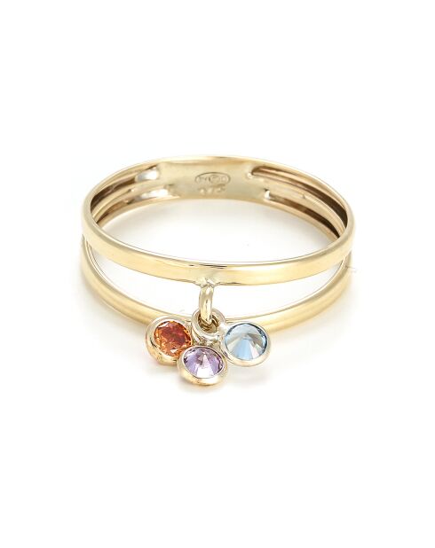 Bague Pierettes Zircone or jaune