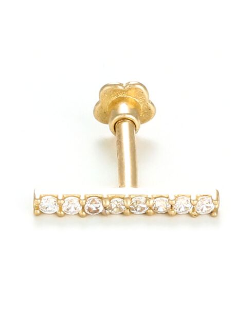 Boucle d'oreille de Cartilage unitaire Lena Zircone or jaune