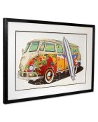 Collage 3D Camion Volkwagen vintage multicolore - 50x70 cm