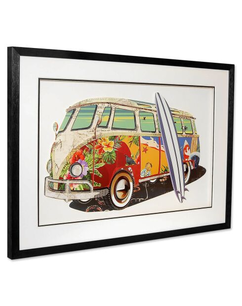 Collage 3D Camion Volkwagen vintage multicolore - 50x70 cm