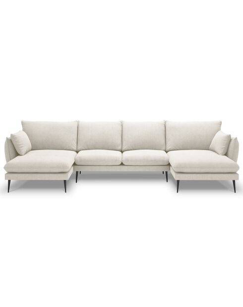 Canapé panoramique Elio beige clair - 344x170x97 cm