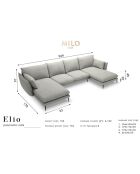 Canapé panoramique  Elio beige clair - 344x170x97 cm