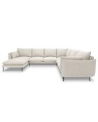 Canapé d'angle droit panoramique Elio beige clair - 337x244x95 cm