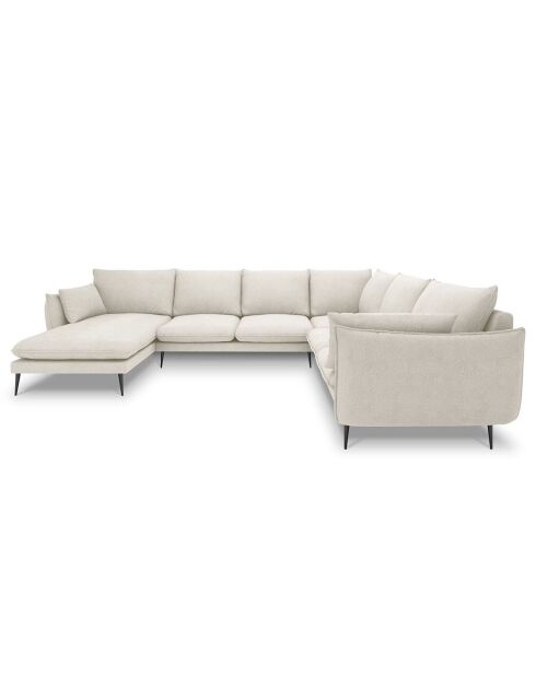 Canapé d'angle droit panoramique Elio beige clair - 337x244x95 cm