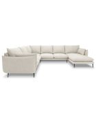 Canapé d'angle gauche panoramique  Elio beige clair - 337x244x95 cm