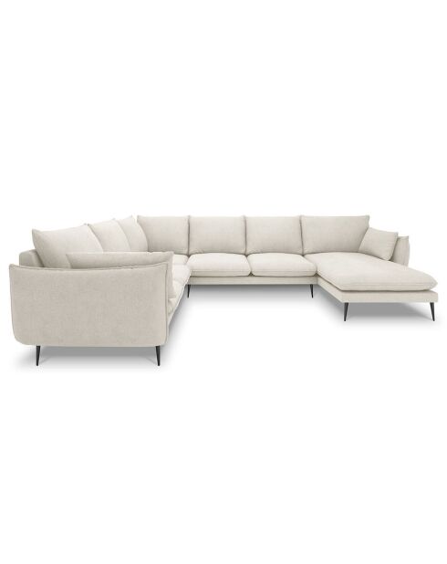 Canapé d'angle gauche panoramique  Elio beige clair - 337x244x95 cm
