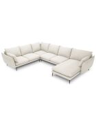Canapé d'angle gauche panoramique  Elio beige clair - 337x244x95 cm