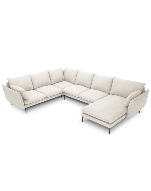 Canapé d'angle gauche panoramique  Elio beige clair - 337x244x95 cm