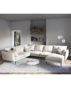 Canapé d'angle gauche panoramique  Elio beige clair - 337x244x95 cm