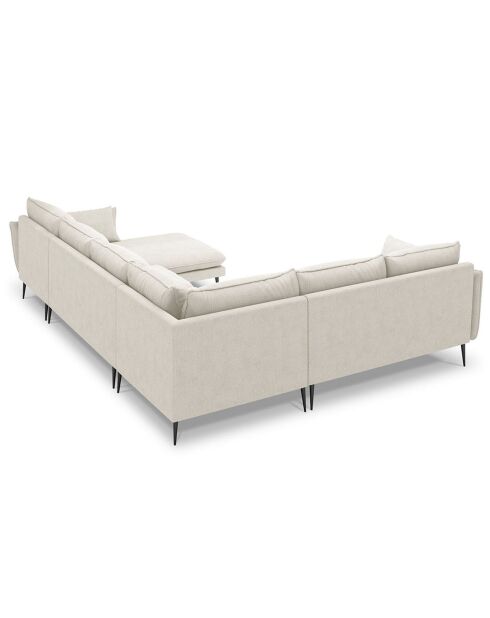 Canapé d'angle gauche panoramique  Elio beige clair - 337x244x95 cm