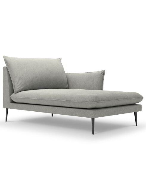Méridienne droite Elio gris clair - 170x107x97 cm