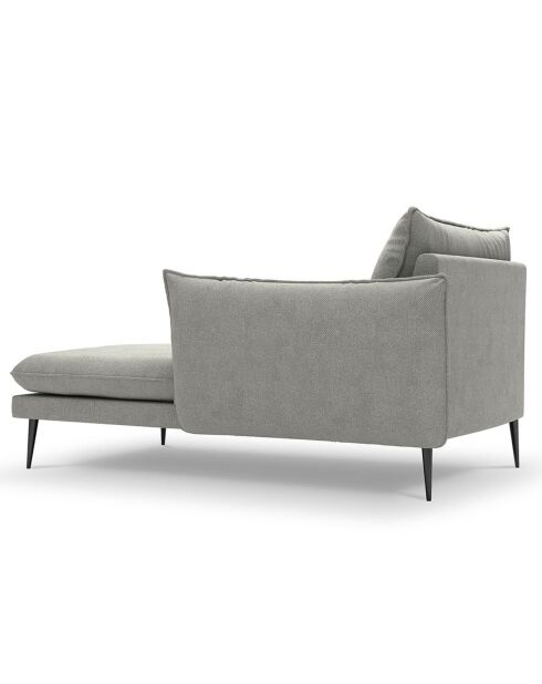 Méridienne droite Elio gris clair - 170x107x97 cm