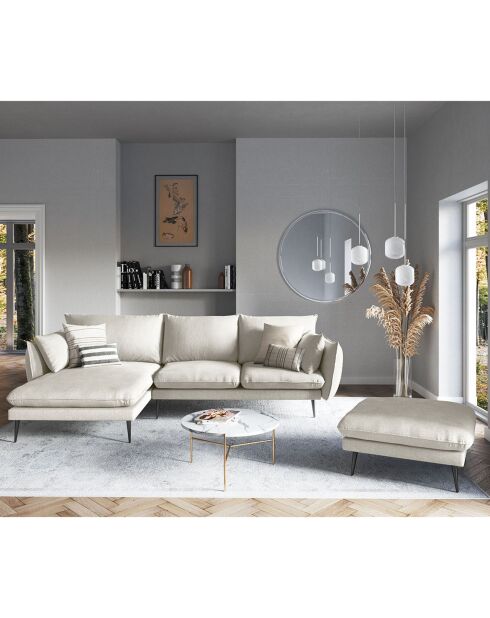 Canapé d'angle gauche elio beige clair - 251x170x97 cm