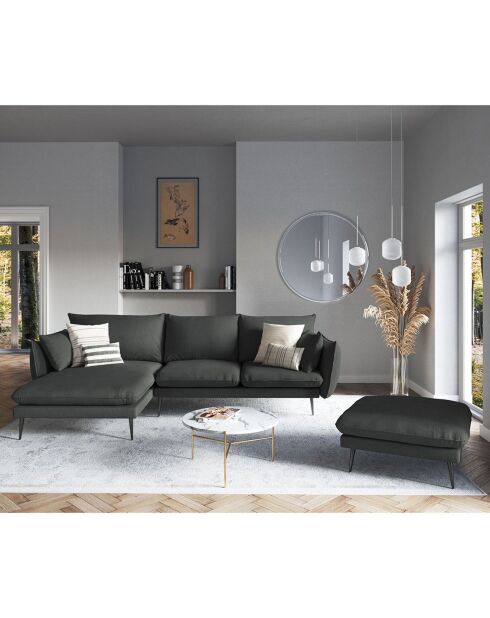 Pouf Elio gris foncé - 100x80x45 cm