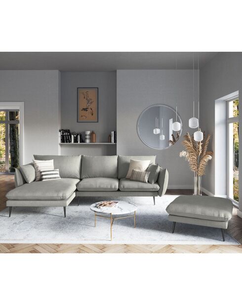 Pouf Elio gris clair - 100x80x45 cm