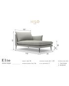 Méridienne droite Elio beige - 170x107x97 cm