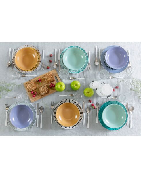 Marea tafelservies veelkleurig - 18 stuks