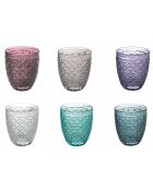 6 vasos de agua multicolores Nuovo Rombi - 35 cl