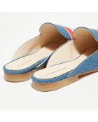 Mules Mocassins en Jean & Cuir bleus