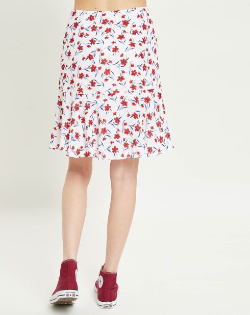 Jupe Victoria Coquelicots blanc/rouge