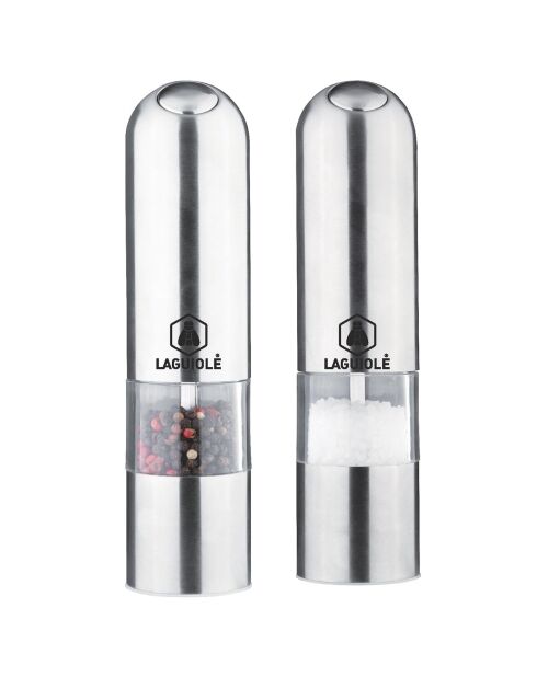 Moulin sel/poivre électrique inox/noir