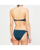 Maillot de bain 2 pièces triangles foulard Lunares vert/marine
