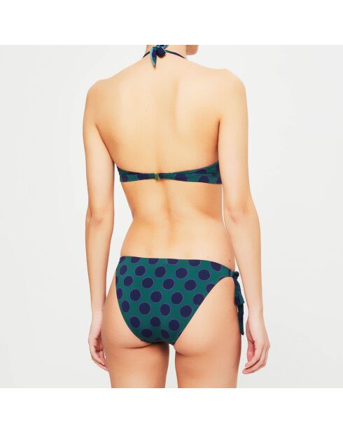 Maillot de bain 2 pièces triangles foulard Lunares vert/marine