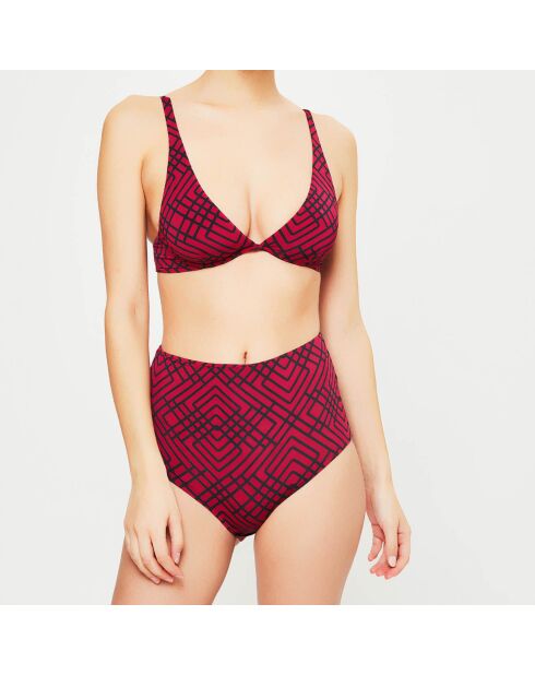 Maillot de bain 2 pièces armatures Celosía rouge/noir