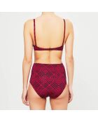 Maillot de bain 2 pièces armatures Celosía rouge/noir
