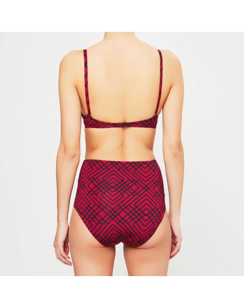 Maillot de bain 2 pièces armatures Celosía rouge/noir