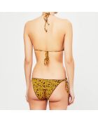 Maillot de bain 2 pièces triangles souples Maun jaune/marron