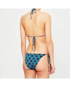 Maillot de bain 2 pièces triangles souples Lunares bleu/marron