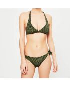 Maillot de bain 2 pièces triangles foulard Celosía vert/noir