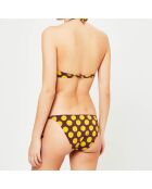 Maillot de bain 2 pièces triangles foulard Lunares jaune/marron