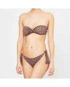 Maillot de bain 2 pièces bandeau bonnets moulés Eclipse noir/marron/écru