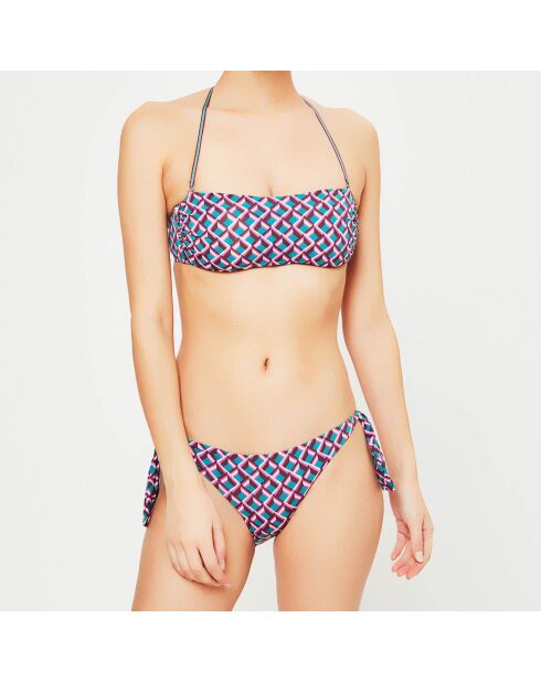 Maillot de bain 2 pièces bandeau bonnets moulés Wild bleu/violet