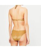 Maillot de bain 2 pièces triangles foulard irisé Eclipse Gold jaune/marron