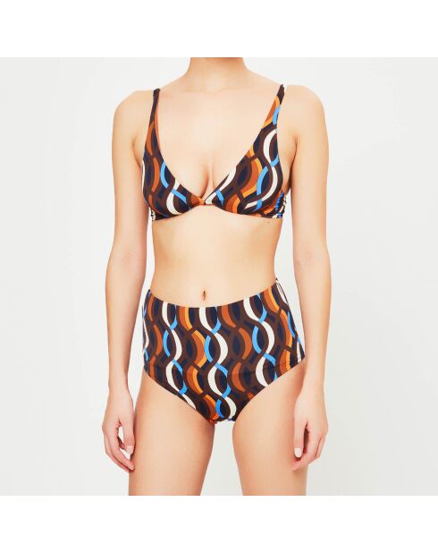 Maillot de bain 2 pièces armatures Dalida noir/multicolore