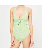 Maillot de bain 1 pièce Maun vert/jaune