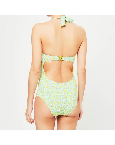 Maillot de bain 1 pièce Maun vert/jaune