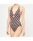 Maillot de bain 1 pièce Lunares marron/taupe