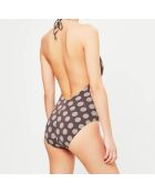 Maillot de bain 1 pièce Lunares marron/taupe